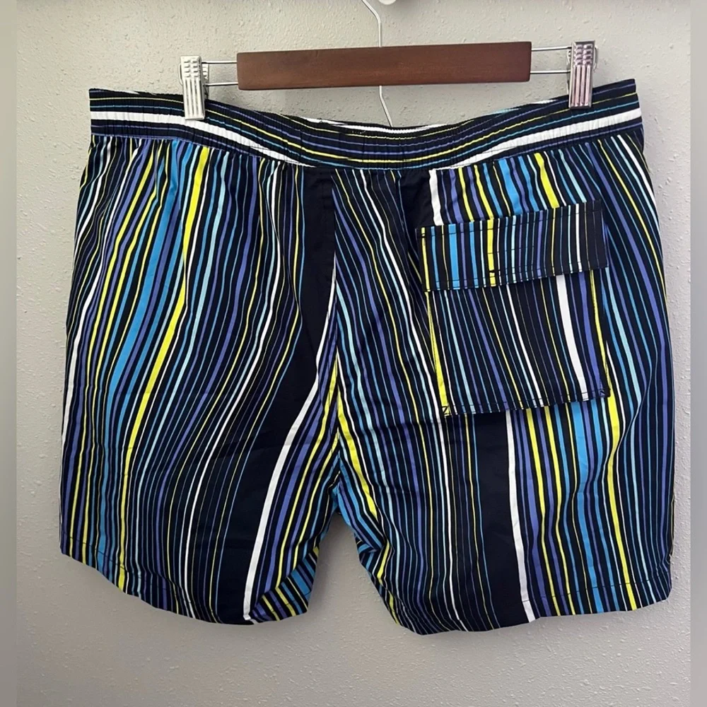 Psycho Bunny Adkins Navy Striped Swim Shorts Mens XL New